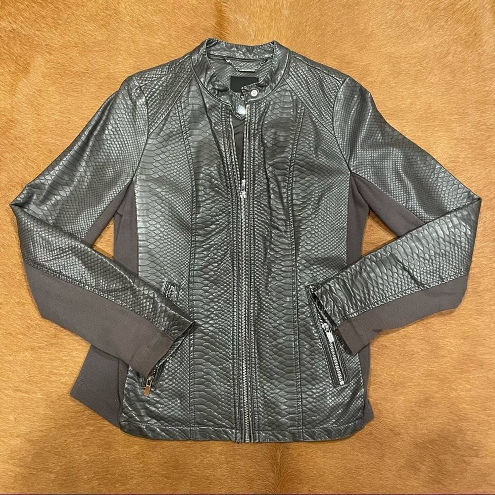 a.n.a. Grey Leather Jacket